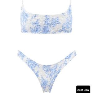 RARE TRIANGL blue and white floral bikini set